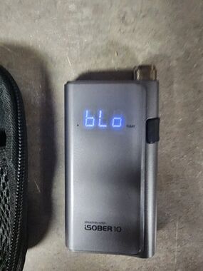 Sober10 Portable Breathalyzer - Gray with Blue Display
